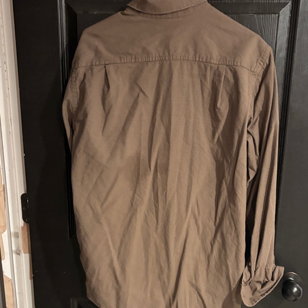 Sonoma Men's Taupe Brown Long-Sleeve Button-Down Shirt - Picture 4 of 4